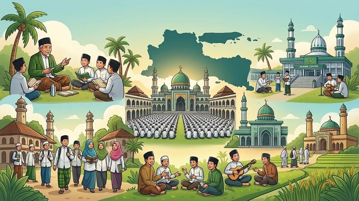 Ilustrasi Kota Santri Jawa Timur.