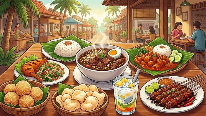 Ilustrasi kuliner khas Jombang.