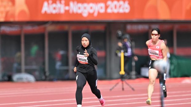 Karisma Evi Tiarani, Asian Para Games 2026 Atlet para atletik Indonesia, Karisma Evi Tiarani, meraih medali emas Asian Para Games 2026 di nomor 100 meter putri T63.