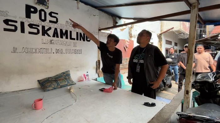 Lokasi Pos Siskamling yang menjadi tempat jual beli narkoba di Jalan Multatuli, Kecamatan Medan Maimun, Kota Medan