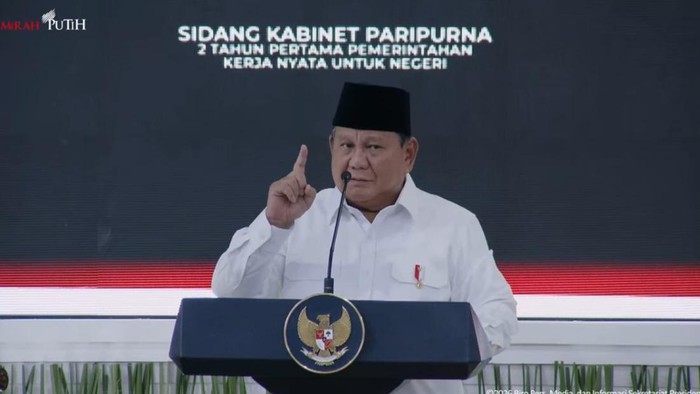 Prabowo pimpin sidang kabinet 2 tahun pemerintahan di Istana, Jakarta, Rabu (21/10/2026).