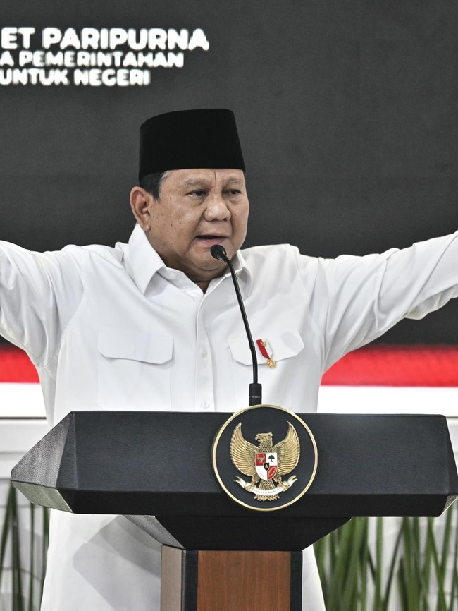 Potret Prabowo Paparkan Capaian Dua Tahun Pemerintahan