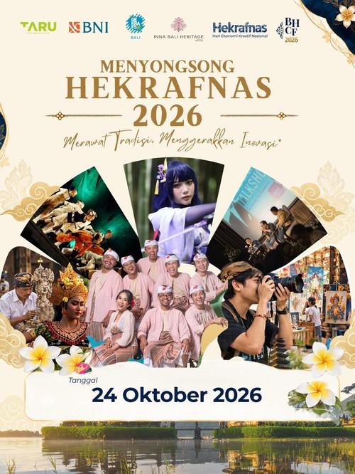 Gerakan Ekonomi Kreatif Nasional (Gefraks) Bali menggelar Gefraks Bali Heritage Creative Festival 2026 pada Kamis hingga Sabtu, 22-24 Oktober 2026 di Inna Bali Heritage, Denpasar. (Instagram @baliheritagecreativefestival)