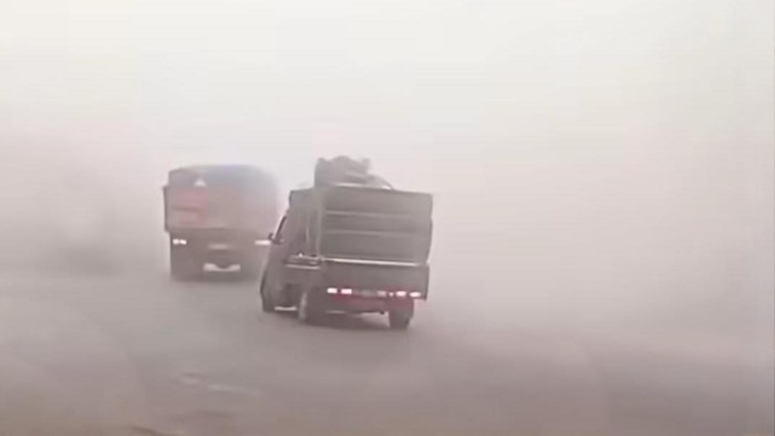 Kabut asap di Pangkalan Bun dekat TN Tanjung Puting.