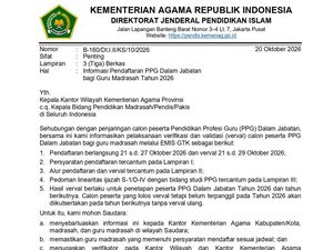 PPG Daljab Kemenag Dibuka hingga 27 Oktober 2026! Cek Jadwal, Syarat, dan Link