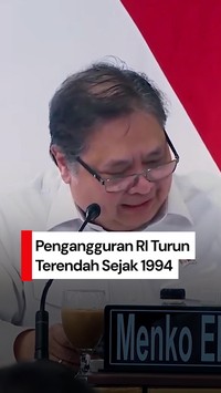 Video Airlangga Sebut Ekonomi Tumbuh 5,45%-Pengangguran RI Terendah Sejak 1994