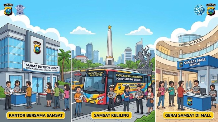 Ilustrasi samsat untuk mengurus SIM maupun pajak kendaraan.