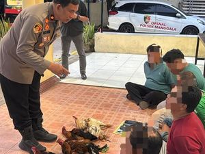 Arena Judi Sabung Ayam di Makassar Digerebek, 5 Orang Ditangkap