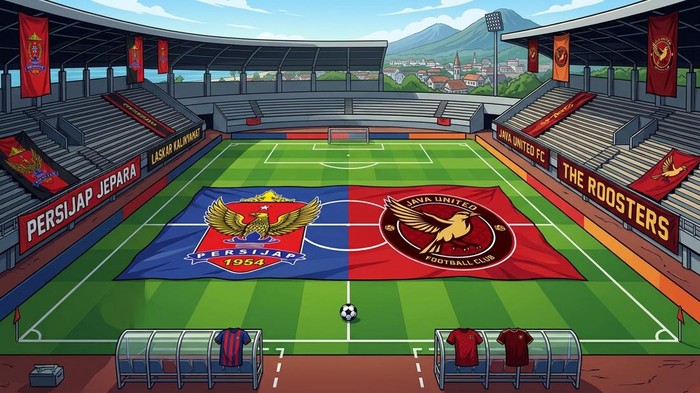 ilustrasi laga Persijap Jepara vs Java United.