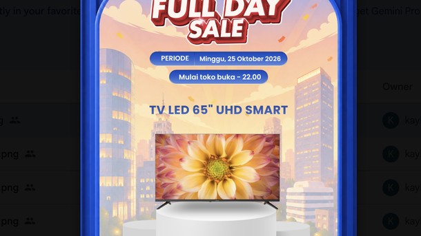 Diskon Jumbo TV LED 65 di Transmart Full Day Sale