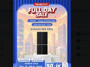 Harga Super Hemat Kulkas SBS 480L di Transmart Full Day Sale!