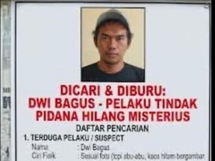 Tampang Dwi Bagus, terduga pembunuh Dini Hardiyanti (30) dan anaknya, Arshaka Ghafa El Faezya (4) di Kota Madiun