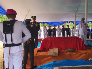 Upacara Militer Iringi Pemakaman Mantan Panglima TNI Widodo AS di TMP Kalibata