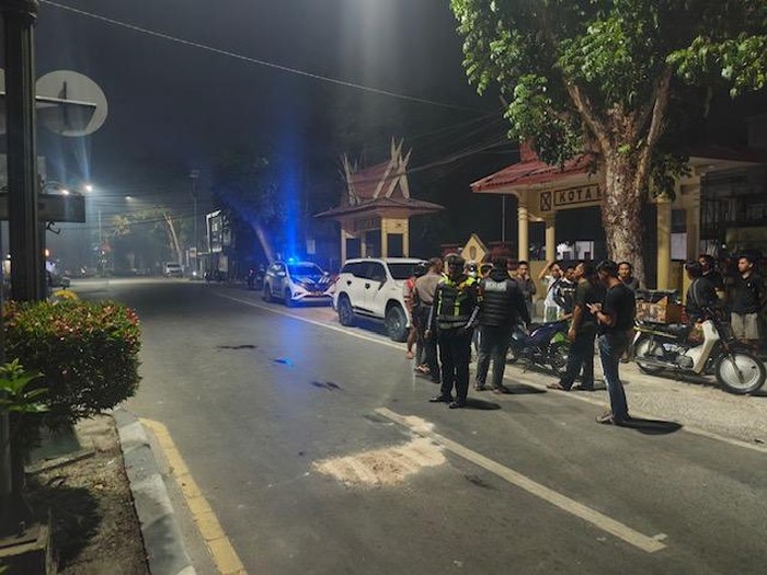 TKP kecelakaan maut di Bundaran Mercure Pangkalan Bun. (dok istimewa)