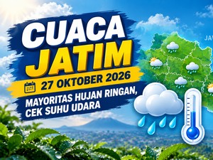 Hujan Ringan Bakal Guyur Jatim 27 Oktober 2026