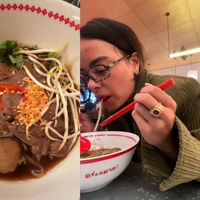 Hobi Jajan! Intip Eva Celia Seruput Milk Tea hingga Makan Boat Noodle
