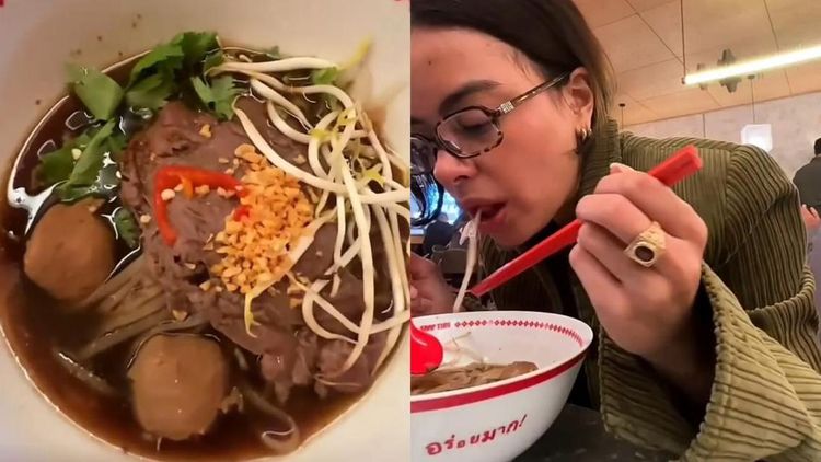 Hobi Jajan! Intip Eva Celia Seruput Milk Tea hingga Makan Boat Noodle