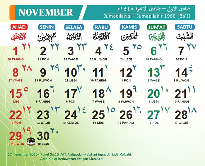 Kalender November 2026