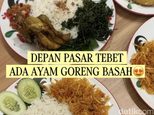 Video: Baru! Ayam Goreng Basah Viral Ada di Depan Pasar Tebet