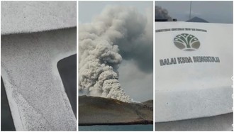 Gunung Anak Krakatau Erupsi tapi Tak Terdeteksi, Abu Vulkanik Hujani Tim BKSDA