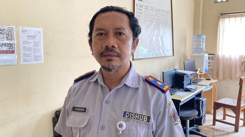 Kepala Bidang Prasarana Dishub Klungkung, I Ketut Karasdana, saat ditemui detikBali, Selasa (26/10/2026). (Fatih Kudus Jaelani/detikBali)