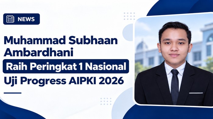 Muhammad Subhaan Ambardhani, mahasiswa Fakultas Kedokteran (FK) UIN Jakarta berhasil meraih peringkat pertama dalam Uji Progress Nasional Asosiasi Institusi Pendidikan Kedokteran Indonesia (AIPKI).
