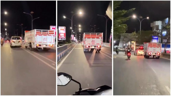 Tangkap layar video mobil ugal-ugalan di Flyover Pahoman Lampung