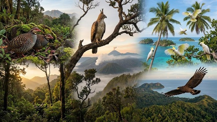 Ilustrasi burung endemik Jawa Timur.