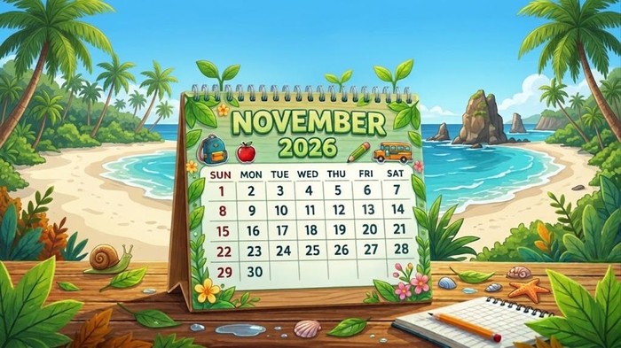 Ilustrasi Kalender November 2026.
