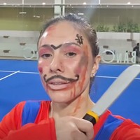 Gaya Wulan Guritno Rayakan Halloween di Lapangan Padel, Tampil Seram