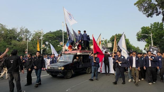 Aksi massa di dekat Patung Kuda, 29 Oktober 2026 (Taufik/detikcom)