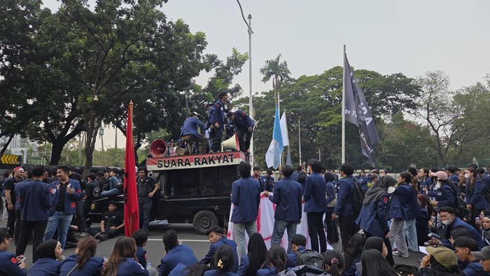 Aksi massa di dekat Patung Kuda, 29 Oktober 2026 (Taufik/detikcom)