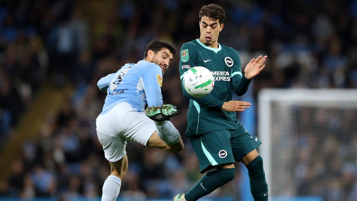 Momen di laga Manchester City vs Brighton. (Foto: Getty Images/Jan Kruger)