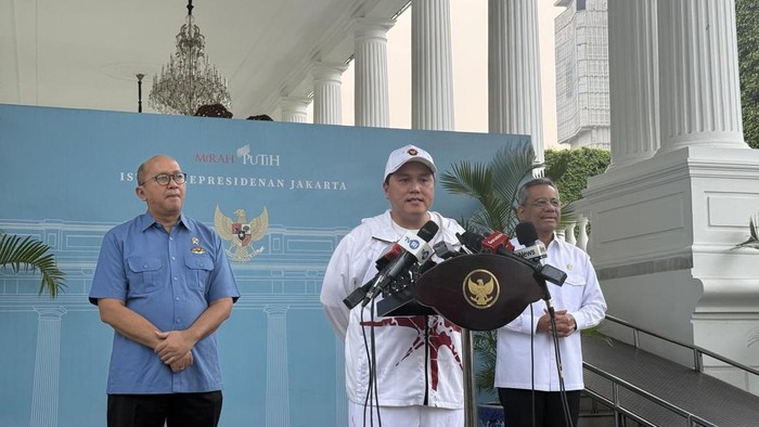 Menpora Erick Thohir di Istana (Eva/detik)