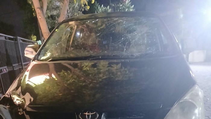Kendaraan yang terlibat tabrak lari di Banguntapan, Bantul, Jumat (30/10/2026).