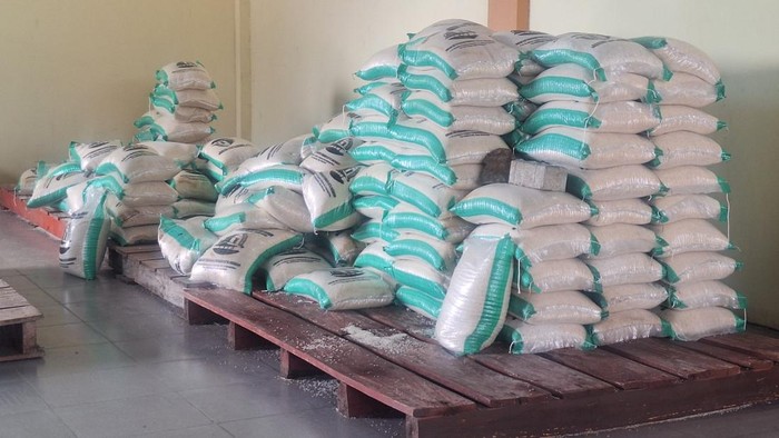 Suasana gudang beras yang ada di gudang Pemkot Mataram, beberapa waktu lalu. Dok Nathea Citra/detikBali