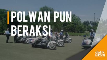 Keren! Begini Aksi Polwan Saat Berlatih Naik Moge