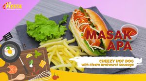 Mudahnya Membuat Cheezy Hot Dog with Fiesta Bratwurst Sausage