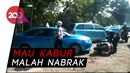 Panik! Taksi Serempet Motor Petugas saat Razia Parkir Liar Panik! Taksi Serempet Motor Petugas saat Razia Parkir Liar