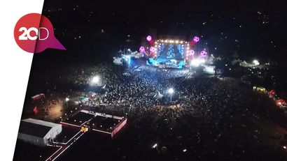 Melihat Ramainya Nobar Piala Dunia di Sunburst dari Lensa Drone