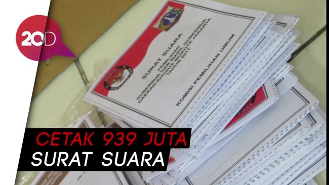 Surat Suara Pemilu 2019 Resmi Dicetak