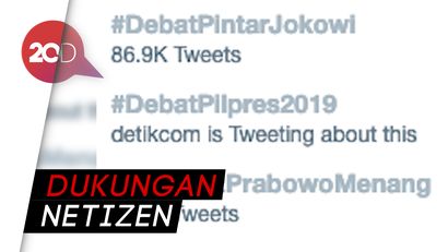  #Prabowomenangdebat Vs #DebatPintarJokowi bertarung di Trending Topic