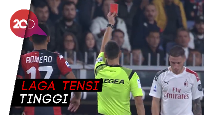 4 Kartu Merah di Laga Genoa Vs Milan