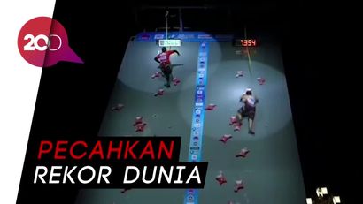Momen Aries Susanti Pecahkan Rekor Dunia Panjat Tebing