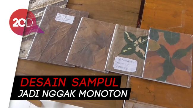 Cara Bikin Sampul Buku dari Daun Kering ala Siswa SMA Polman