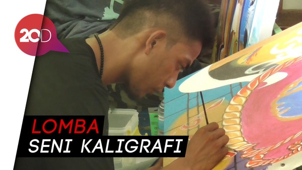 Keseruan Lomba Kaligrafi Kontemporer di Polewali Mandar