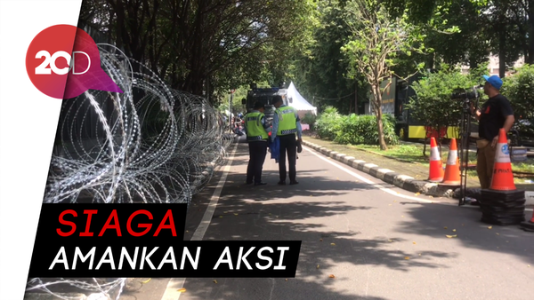 Jelang Demo, Kedubes India Dikelilingi Kawat Berduri