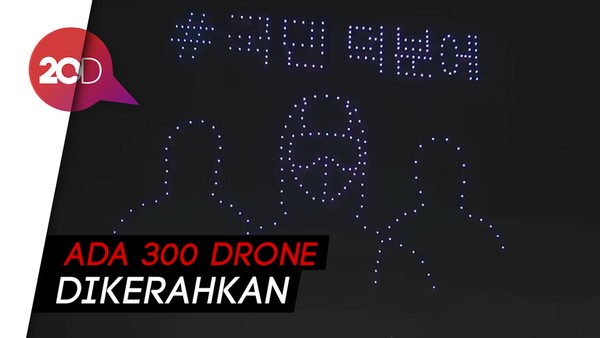 Aksi Ratusan Drone Ajak Warga Korsel Lawan Covid-19