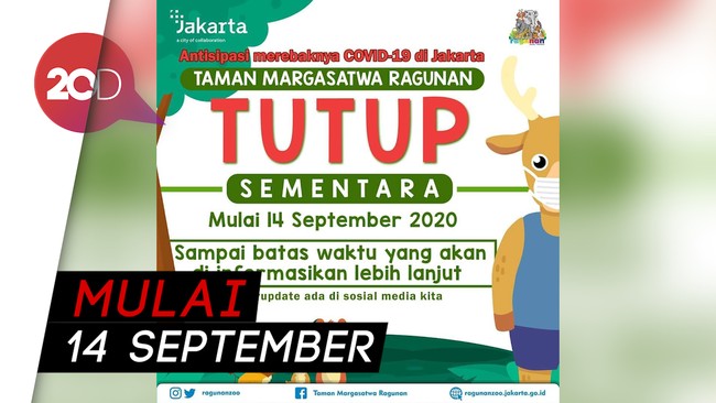 PSBB Total, Ragunan dan Ancol Tutup Lagi