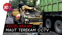 Detik-detik Tabrakan Truk Vs Truk Di Tasik Yang Tewaskan Satu Orang